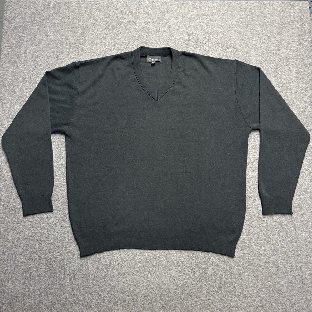 COBMEX Long Sleeve Sweater Men's XXL 2XL Black V-Neck Heavyweight